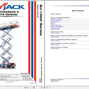 Skyjack Rough Terrain Scissors SJ9250RT Maintenance Parts Manual 129930AG 2022 (1)