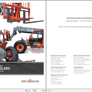 Skyjack Telehandler SJ643TH SJ843TH Operating Manual 194824AJA 2022 (1)