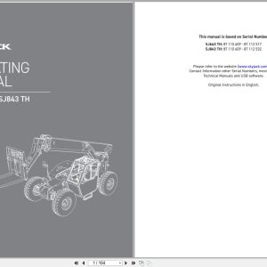 Skyjack Telehandler SJ643TH SJ843TH Operating Manual 216201AGA 2022 (1)