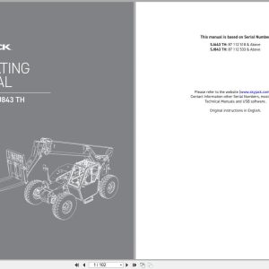Skyjack Telehandler SJ643TH SJ843TH Operating Manual 229075ACA 2021 (1)
