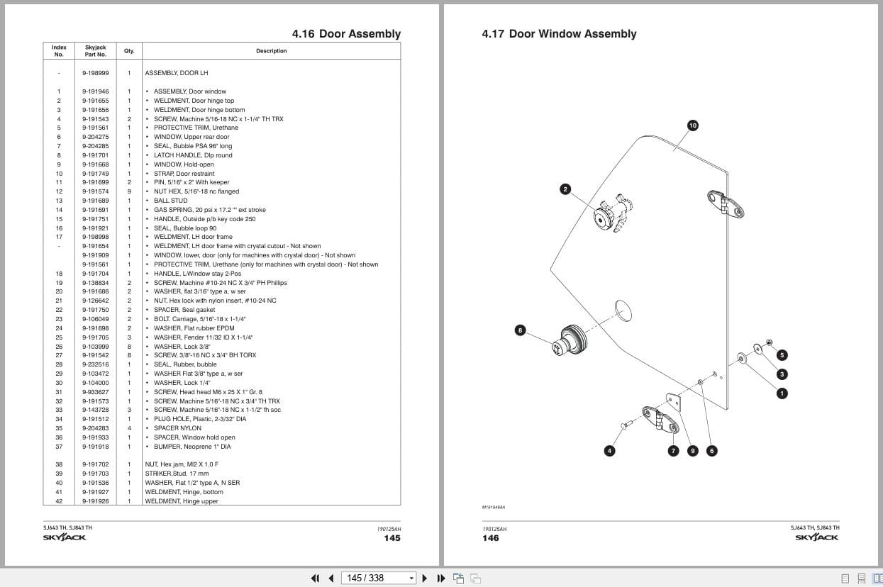 Skyjack Telehandler SJ643TH SJ843TH Parts Manual 190125AH 2023 (3)