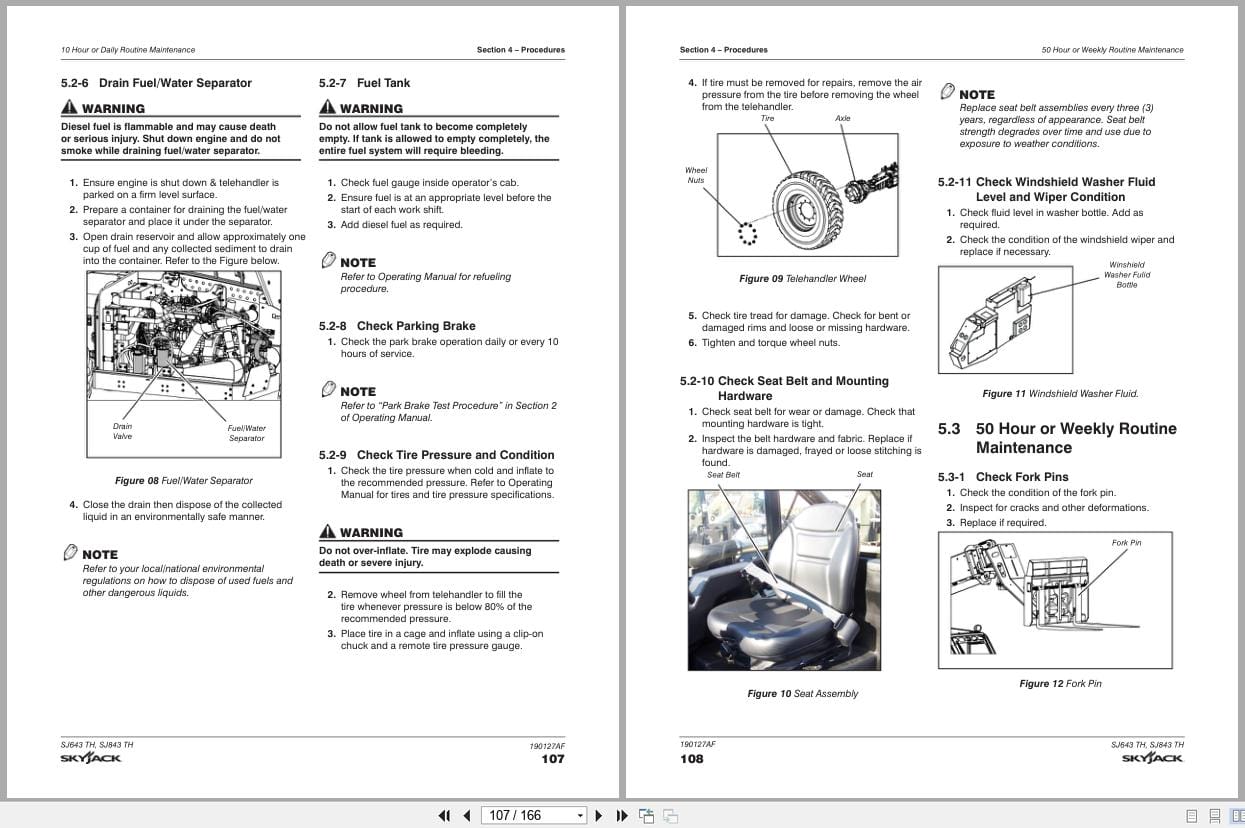 Skyjack Telehandler SJ643TH SJ843TH Service Manual 190127AF 2023 (2)