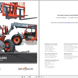 Skyjack Telehandler SJ643TH SJ843TH Service Manual 190128AC 2023 (1)