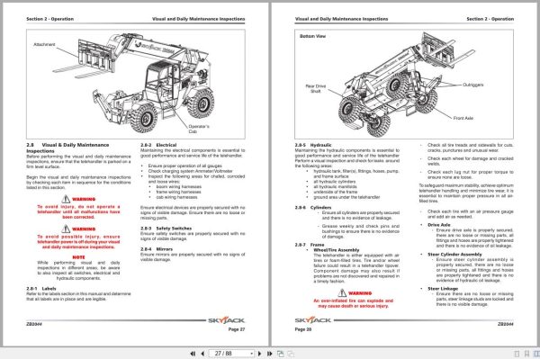 Skyjack Telehandler ZB2044 Operating Manual 164744AF A 2015 (2)