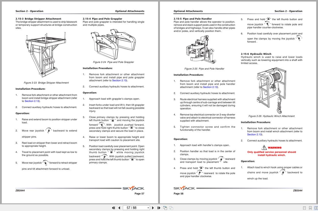 Skyjack Telehandler ZB2044 Operating Manual 196416AA A 2015 (3)