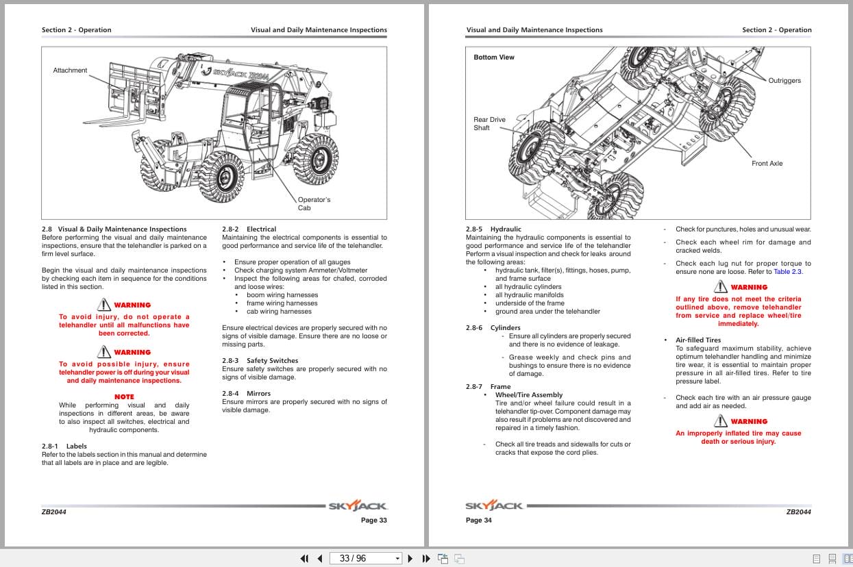 Skyjack Telehandler ZB2044 Operating Manual 207429ACA 2017 (2)