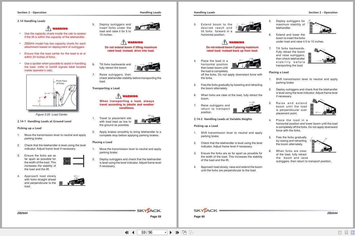 Skyjack Telehandler ZB2044 Operating Manual 207429ACA 2017 (3)