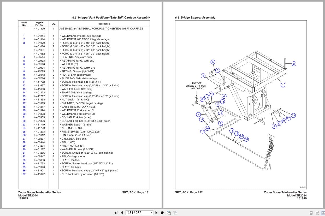 Skyjack Telehandler ZB2044 Parts Manual 161849AB 2014 (3)