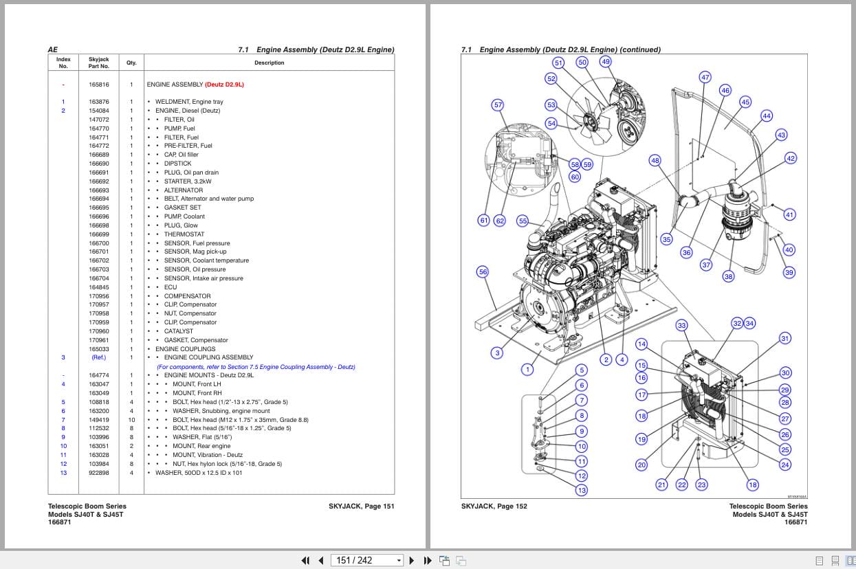 Skyjack Telescopic Booms SJ40T SJ45T Parts Manual 166871AJ 2022 (3)