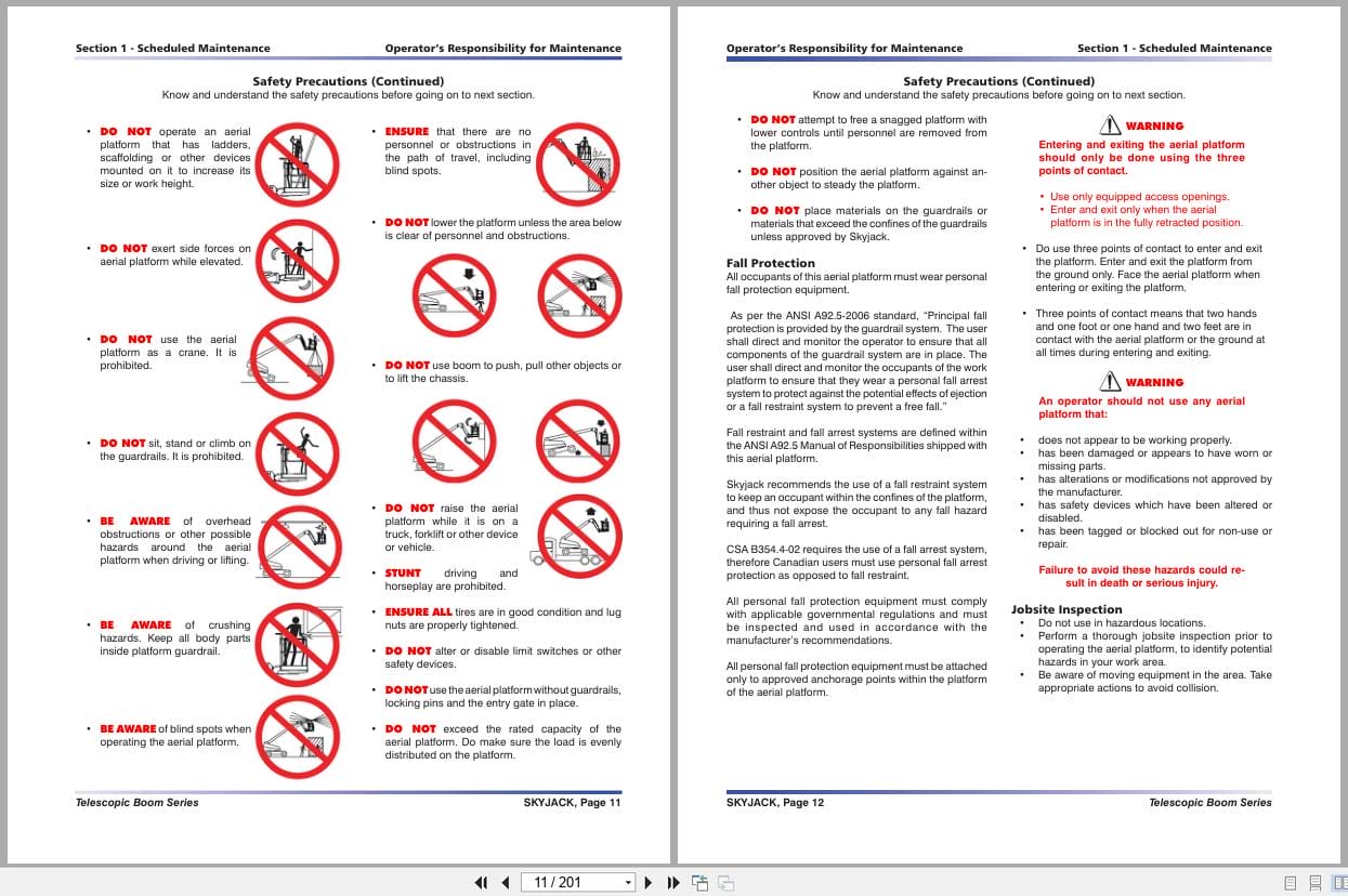 Skyjack Telescopic Booms SJ40T SJ45T Service Manual 143844AG 2022 (2)