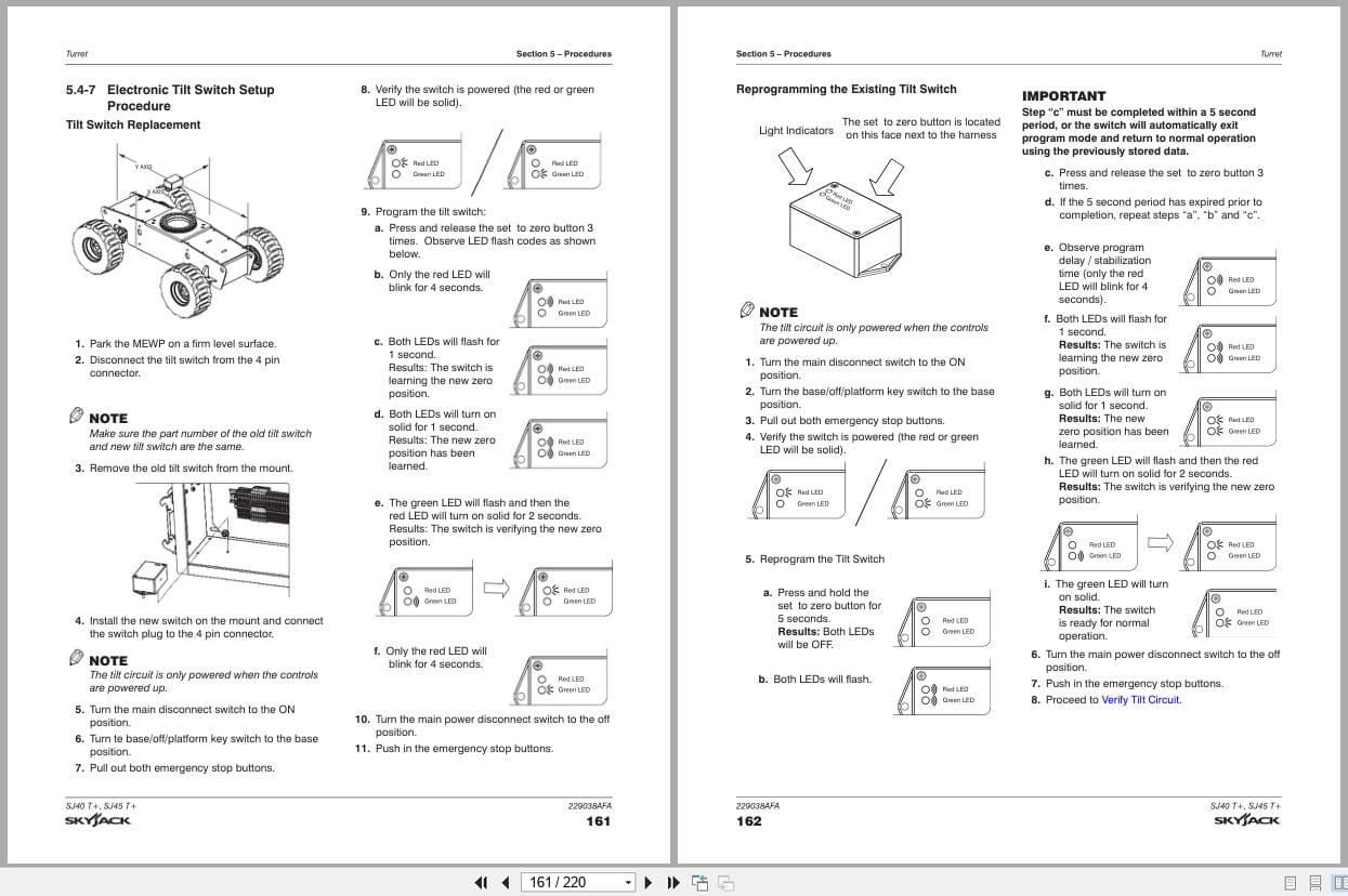 Skyjack Telescopic Booms SJ40T+ SJ45T+ Service Manual 229038AFA 2023 (2)