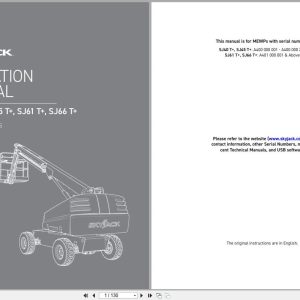 Skyjack Telescopic Booms SJ40T+ to SJ66T+ Operating Manual 213201ADA 2021 (1)
