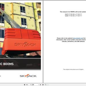 Skyjack Telescopic Booms SJ61T SJ66T Parts Manual 163737AF 2022 (1)