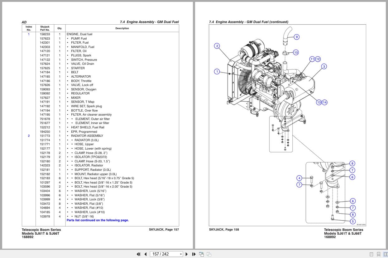 Skyjack Telescopic Booms SJ61T SJ66T Parts Manual 168892AH 2022 (3)