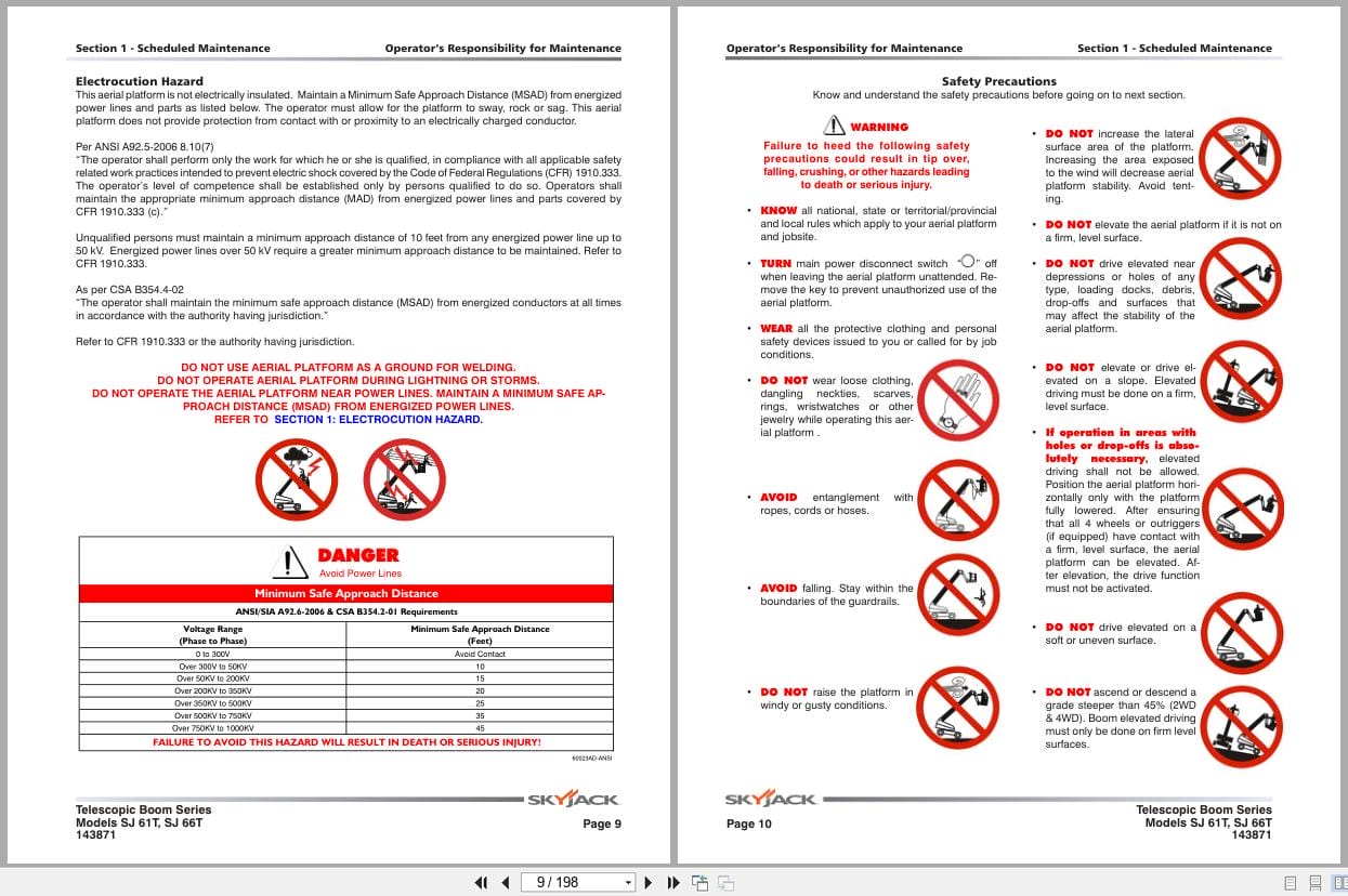 Skyjack Telescopic Booms SJ61T SJ66T Service Manual 143871AL 2022 (2)