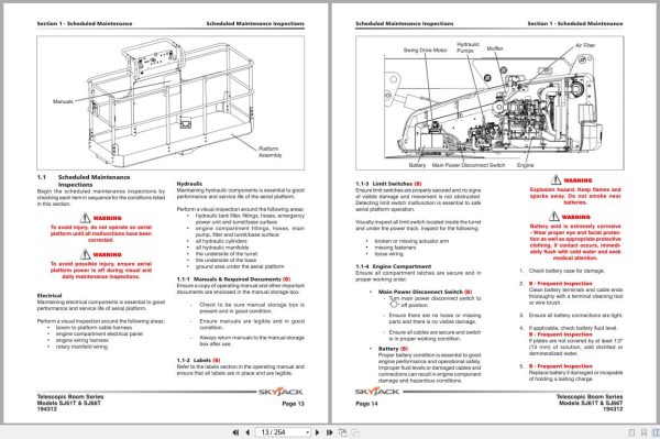 Skyjack Telescopic Booms SJ61T SJ66T Service Manual 194312AK 2023 (2)