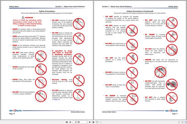 Skyjack Vertical Mast Lifts SJ12 Operators Manual 155169AC A 2017 (2)