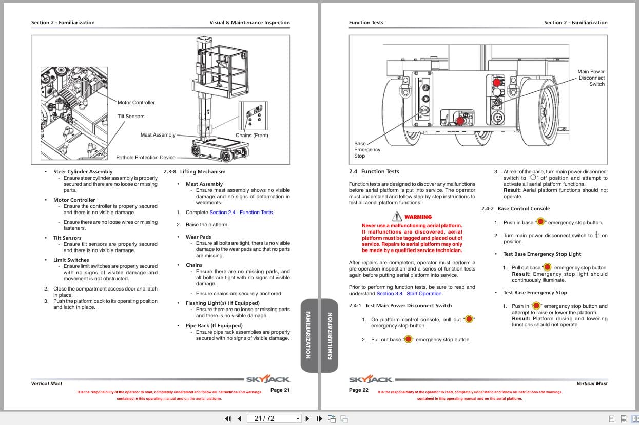 Skyjack Vertical Mast Lifts SJ12 SJ16 Operators Manual 159157AB A 2015 (2)