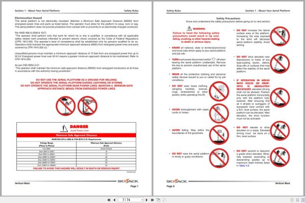 Skyjack Vertical Mast Lifts SJ12 SJ16 Operators Manual 171728AFA 2019 (2)
