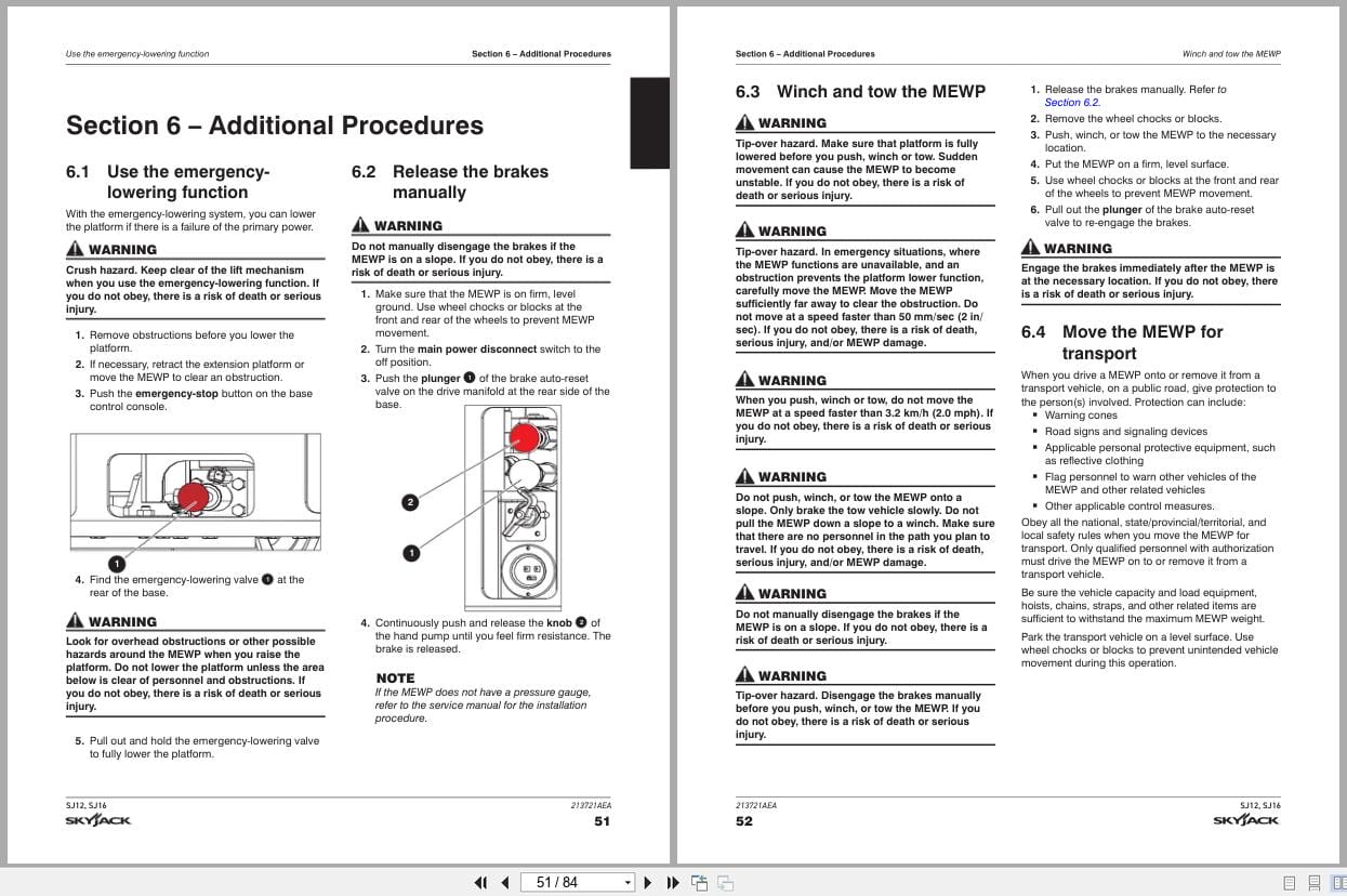 Skyjack Vertical Mast Lifts SJ12 SJ16 Operators Manual 213721AEA 2022 (3)