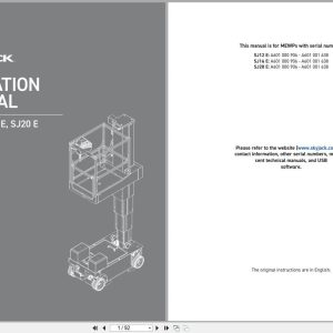 Skyjack Vertical Mast Lifts SJ12E SJ16E SJ20E Operating Manual 243452ABA 2022 (1)