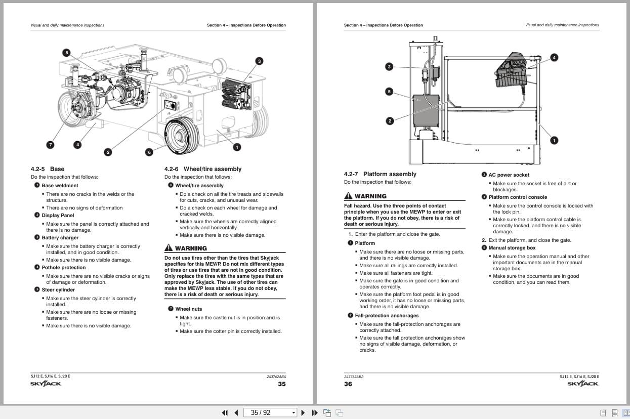 Skyjack Vertical Mast Lifts SJ12E SJ16E SJ20E Operating Manual 243762ABA 2022 (2)