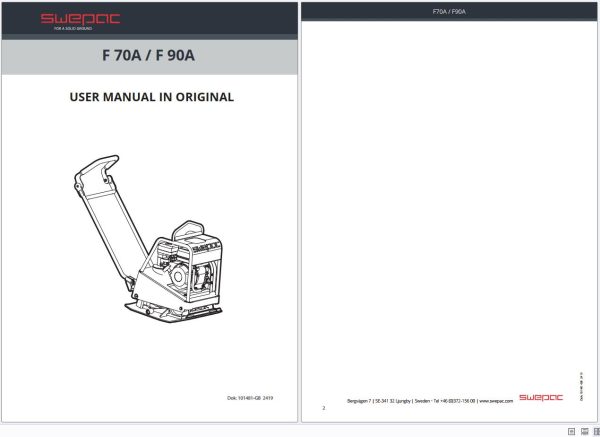 Swepac Vibratory Plates & Concrete Equipment User Manual Collection (2)