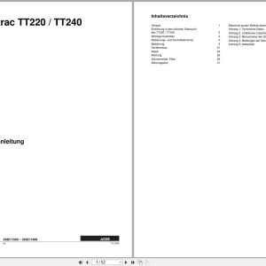 Terratrac Aebi Tractor TT220 TT240 Operators Manual 359E11500 – 359E11699 2007 DE (1)