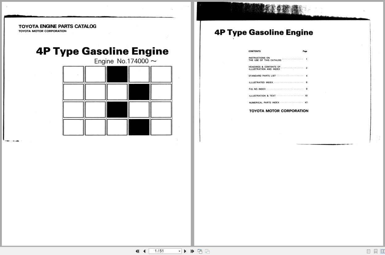 Toyota Engine 4P 174000 Parts Catalog (1)