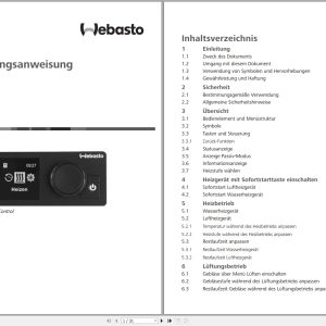 Webasto Control Panel UniControl Operating Instructions 9034445A DE (1)