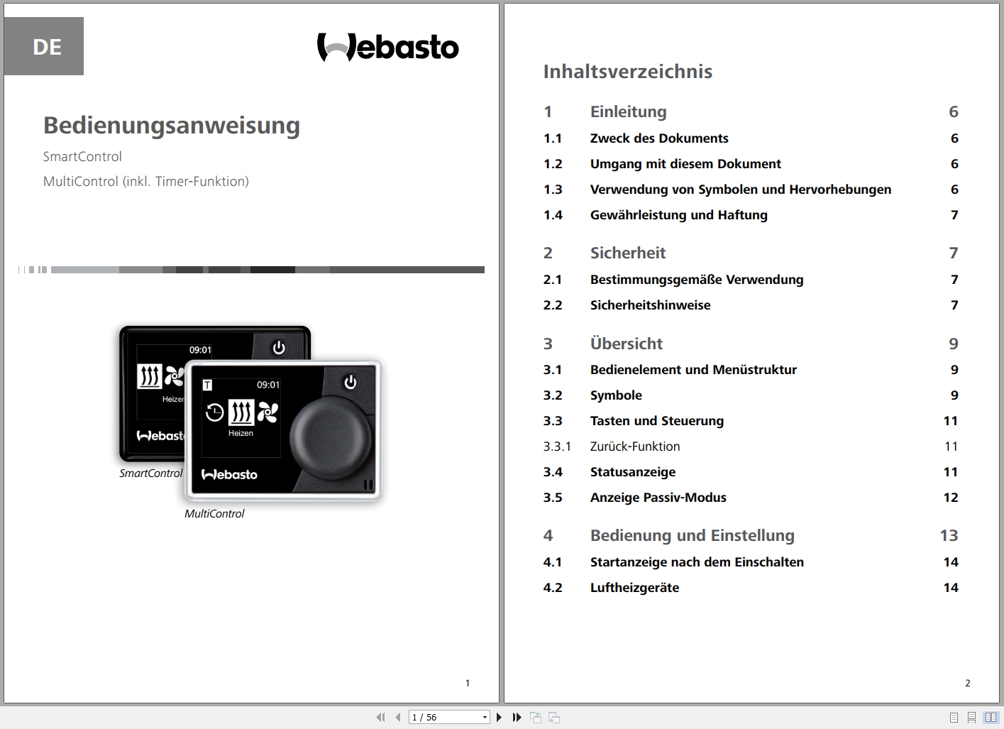 Webasto Timer Function SmartControl MultiControl Operating Instructions 9029992A01 DE (1)