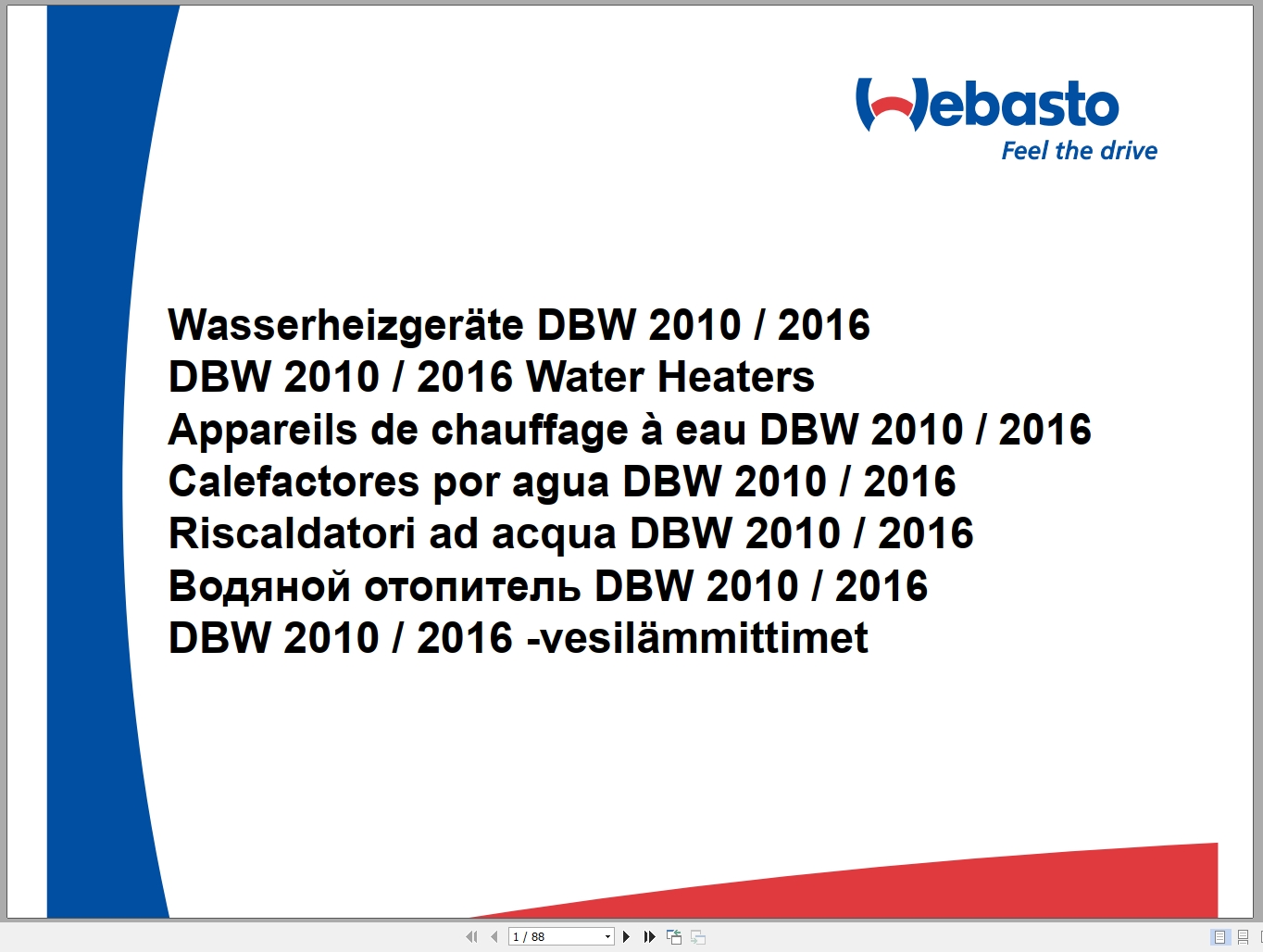 Webasto Water Heaters DBW 2010 DBW 2016 Operating And Servicing Manual ML (1)