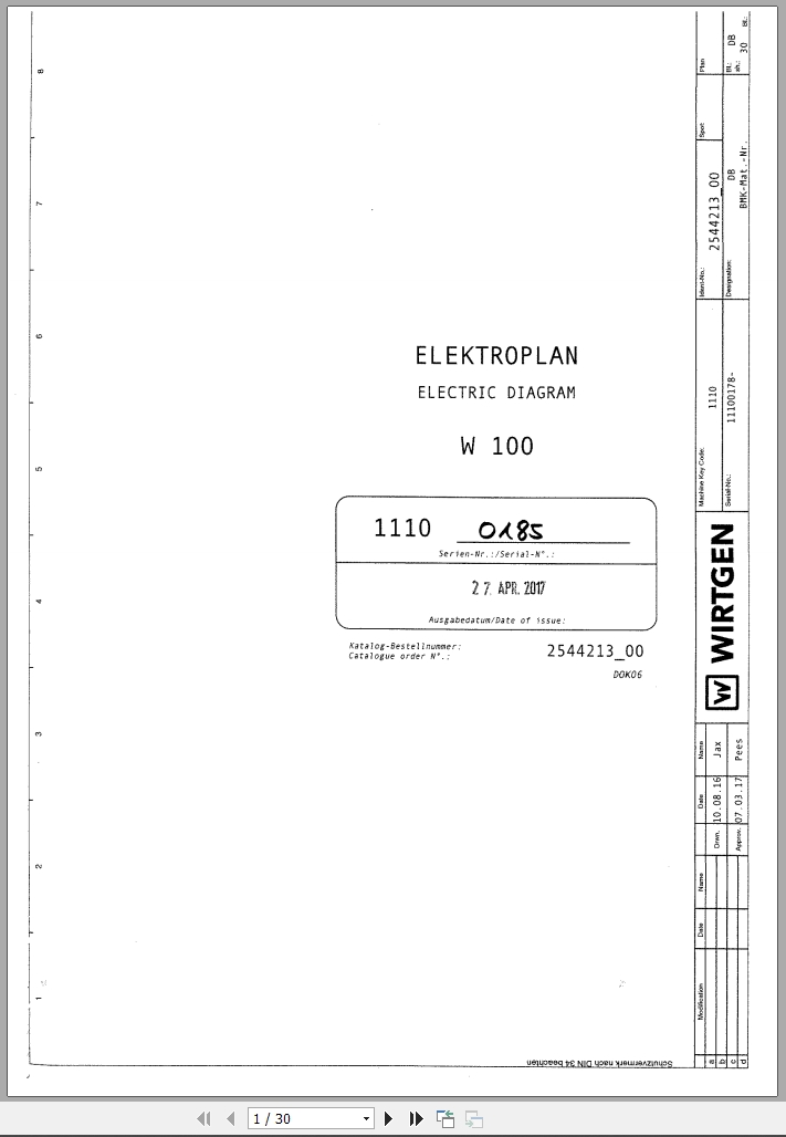 Wirtgen Asphalt Milling W100 1110 Series Wiring Diagram 2017 (1)
