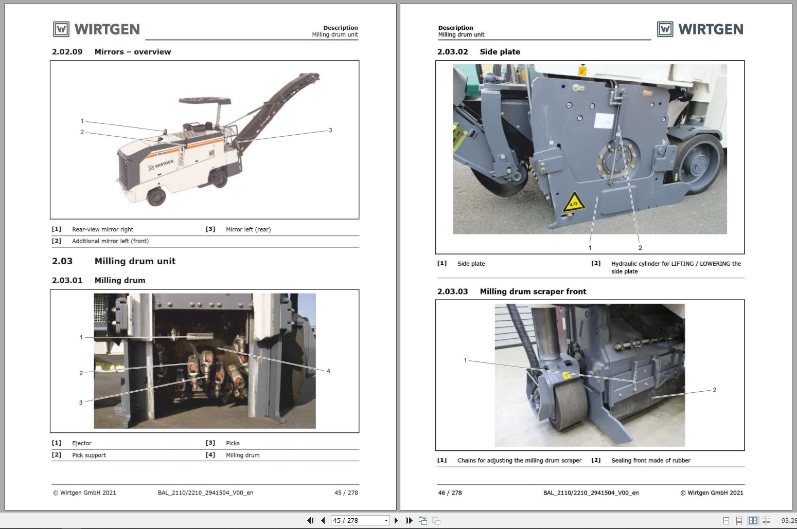 Wirtgen Cold Milling W100HR W130HR Instruction Manual 2941504 2021 (2)