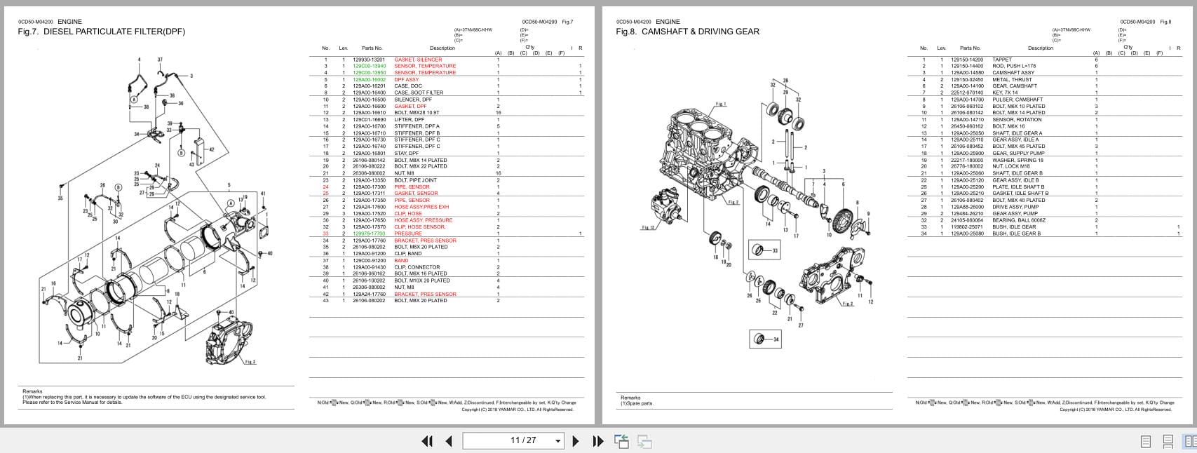 Yanmar Engine 3TNV88C KHW Parts Catalog 0CD50 M04200EN 2018 (3)