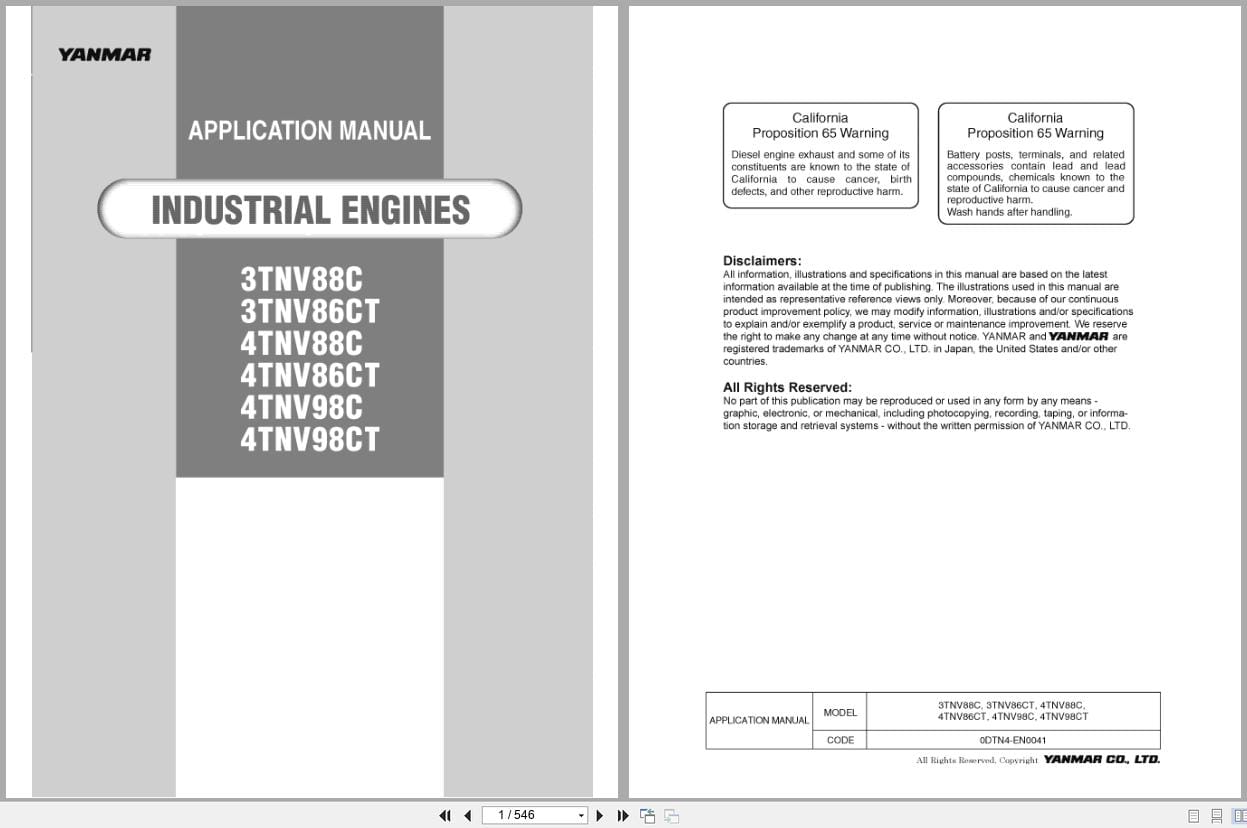 Yanmar Engine 3TNV88C To 4TNV98CT Application Manual 0FTN4 EN0041 2015 (1)
