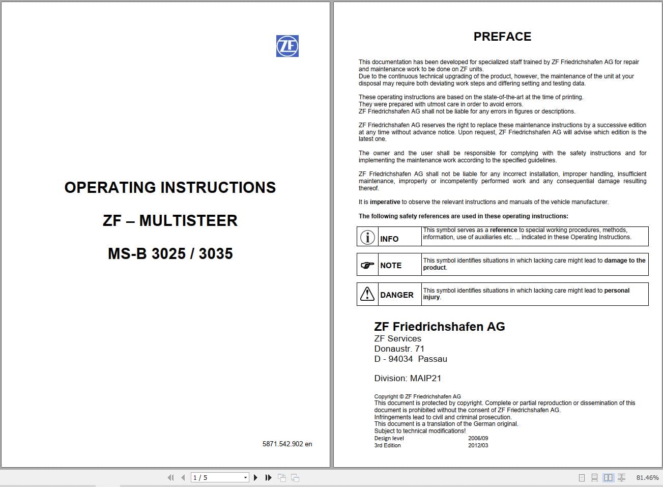 ZF Axle MS B 3025 MS B 3035 Operation Workshop Manual (2)