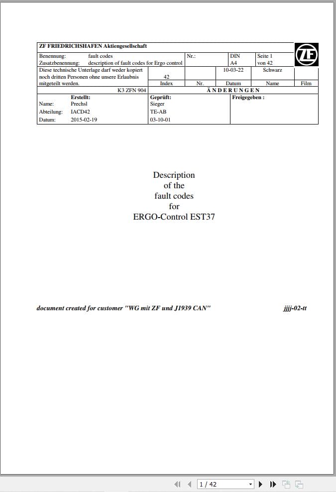 ZF ERGO Control EST37 Fault Codes (1)
