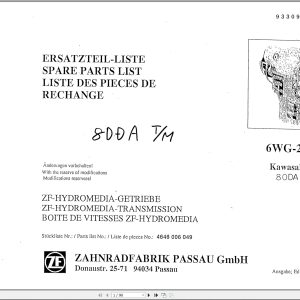 ZF Transmission 6WG 250 Spare Parts List 4646006049 DE EN FR (1)