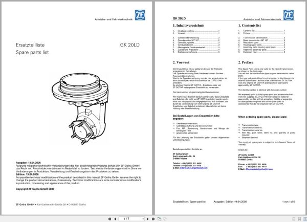 ZF Transmission GK20LD Spare Parts List (1)