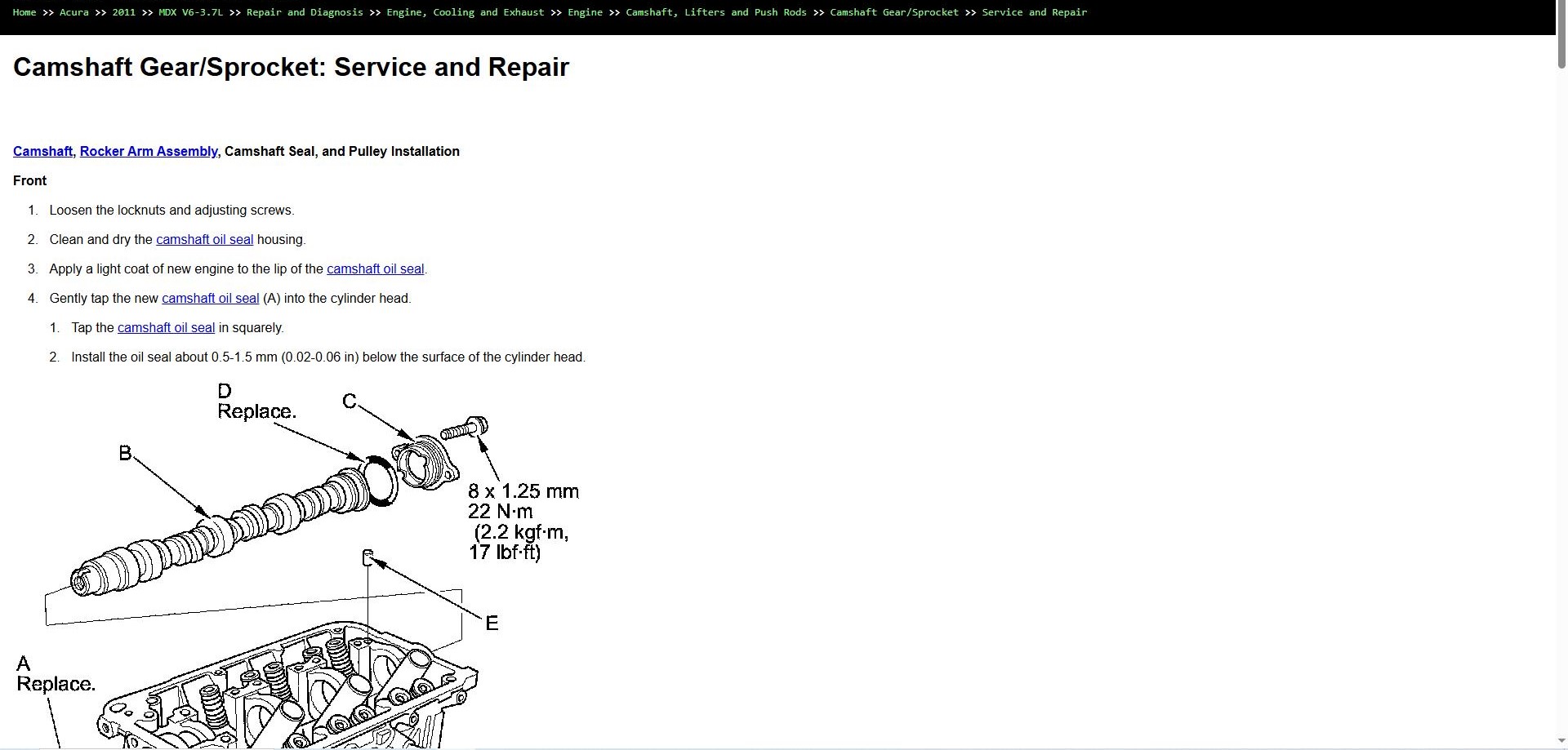 Acura MDX V6 3.7L 2011 Parts and Repair Diagnosis Manual (3)