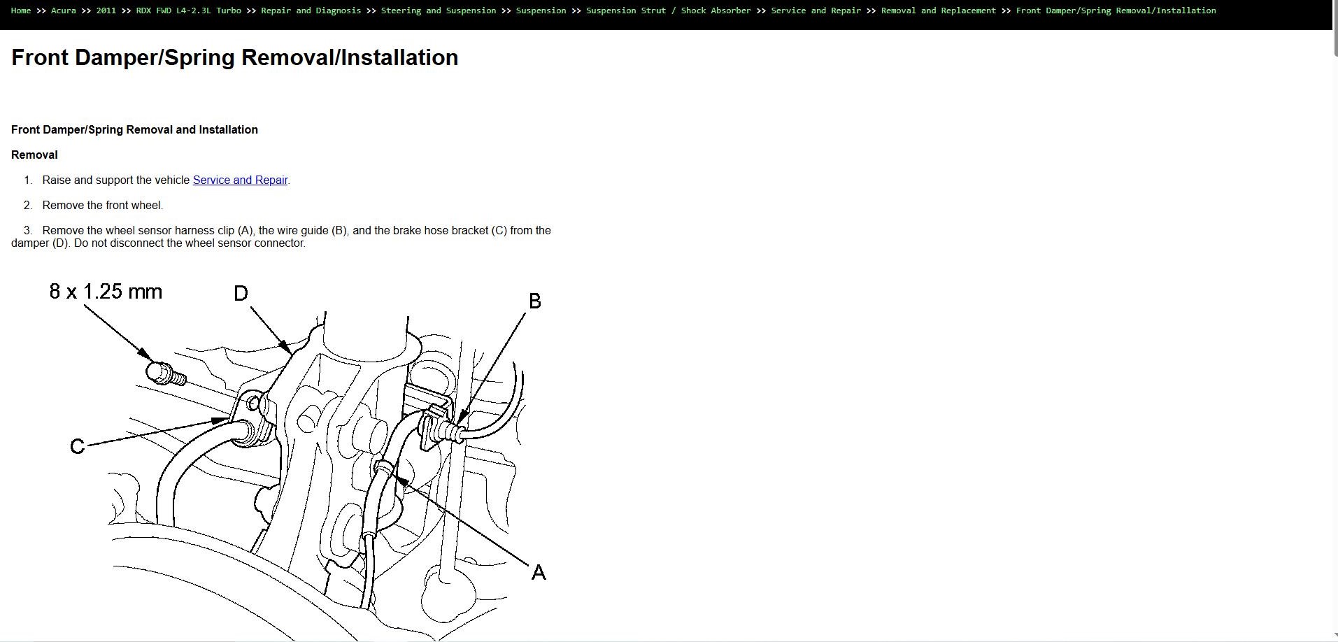 Acura RDX FWD L4 2.3L Turbo 2011 Parts and Repair Diagnosis Manual (4)