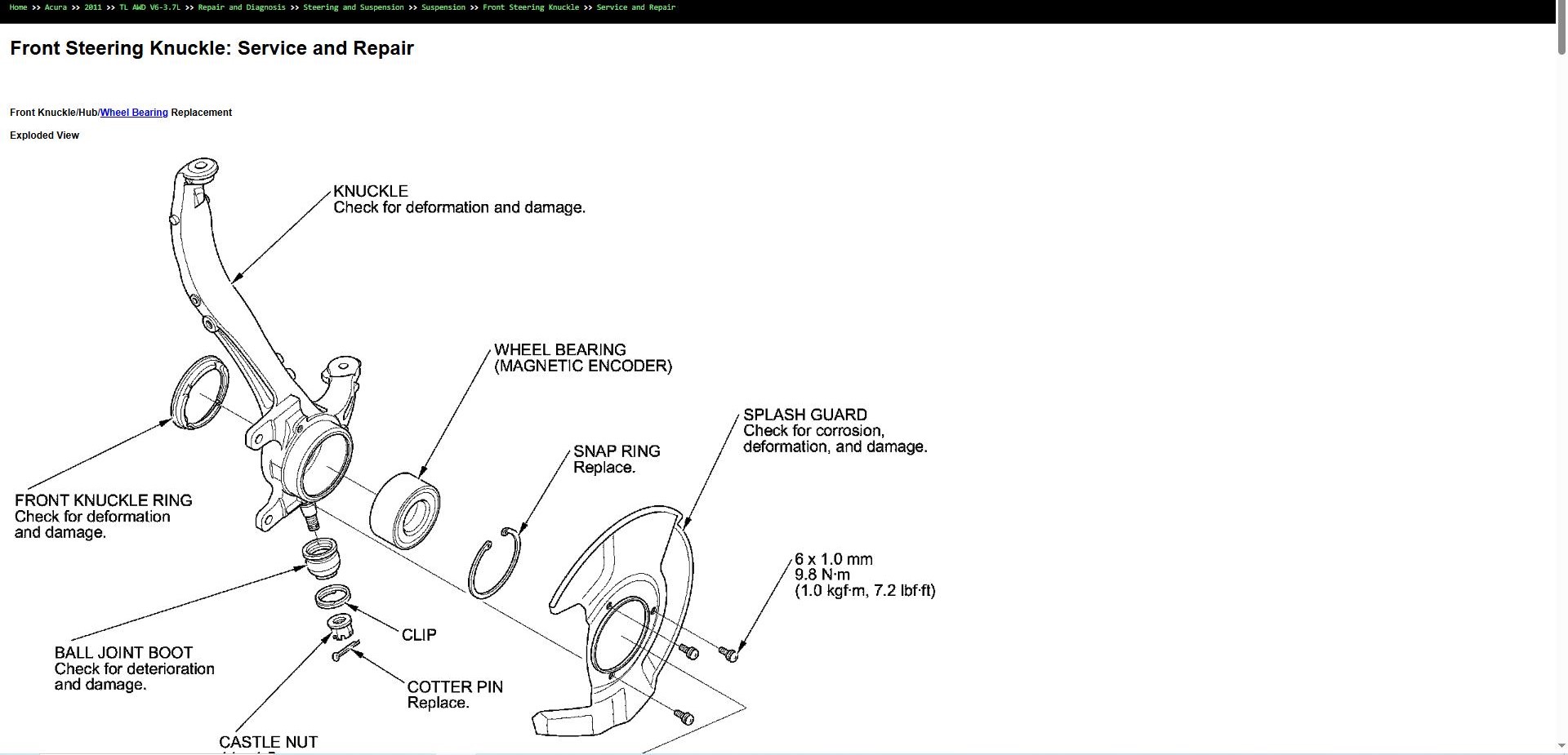 Acura TL AWD V6 3.7L 2011 Parts and Repair Diagnosis Manual (3)