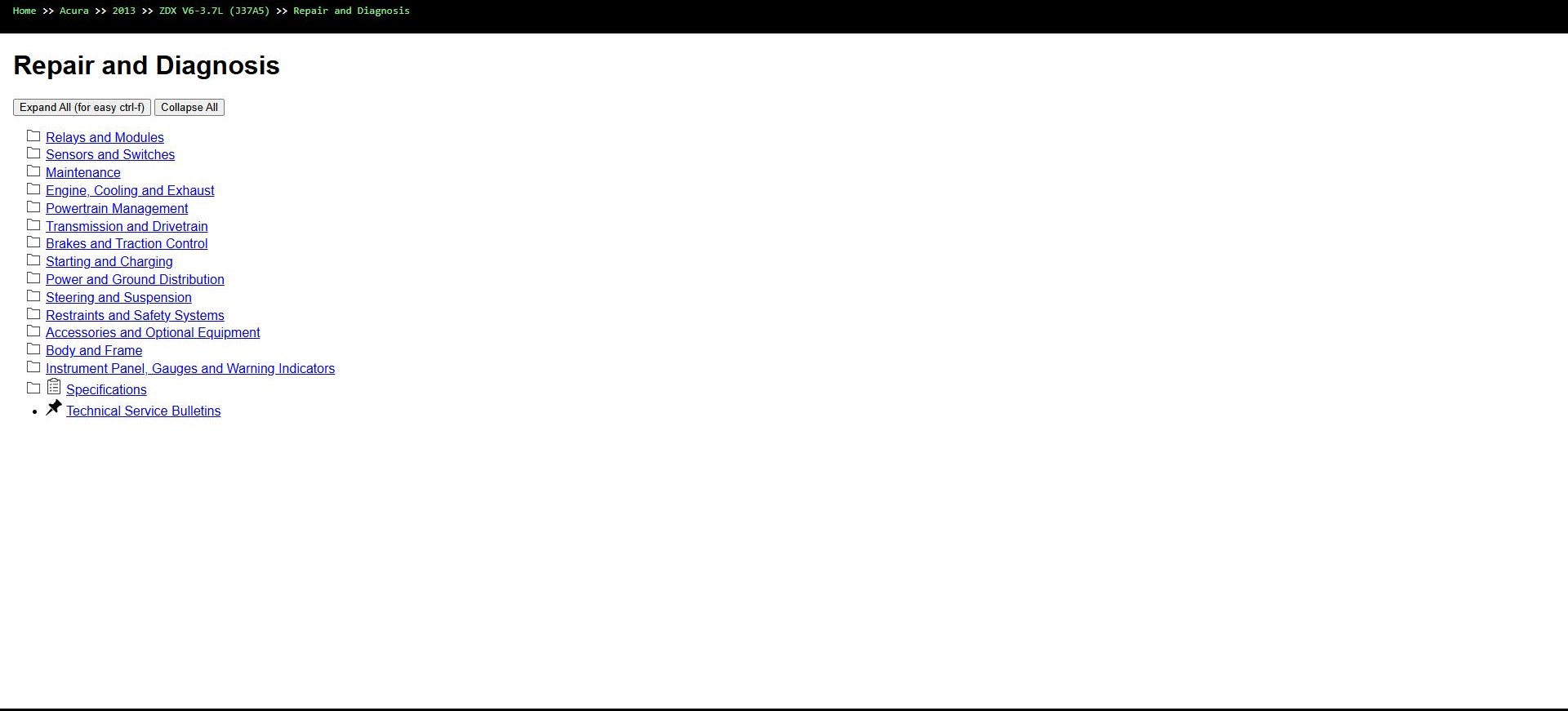 Acura ZDX V6 3.7L J37A5 2013 Parts and Repair Diagnosis Manual (1)