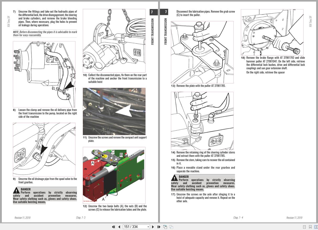 Antonio Carraro Tractor 106 Tony SR9800 Technical Support Manual 47310115 EN (4)