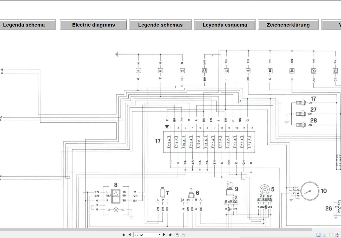 Antonio Carraro Tractor 5500 to 8008 Electrical Diagram 47310020 IT PT EN DE ES (2)
