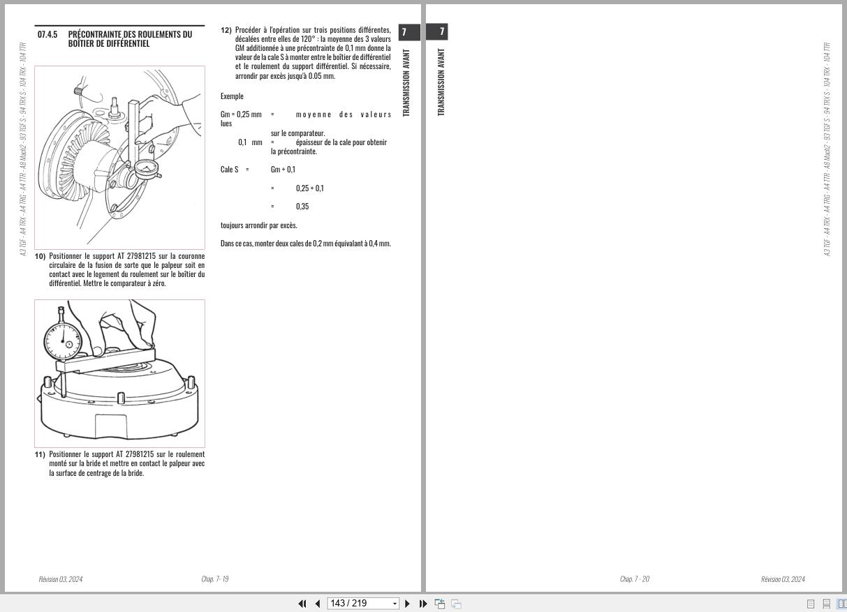 Antonio Carraro Tractor ERGIT 100 TRX9900 TRX8900 Engine Transmission Workshop Manual 47308261 FR (3)