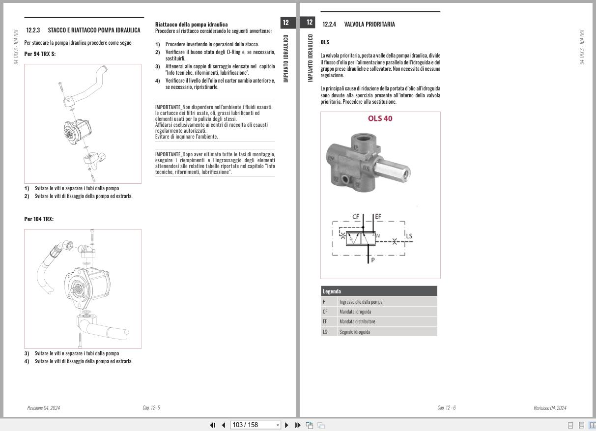 Antonio Carraro Tractor ERGIT 100 TRX9900 TRX8900 Hydraulic Workshop Manual 47311260 IT (3)