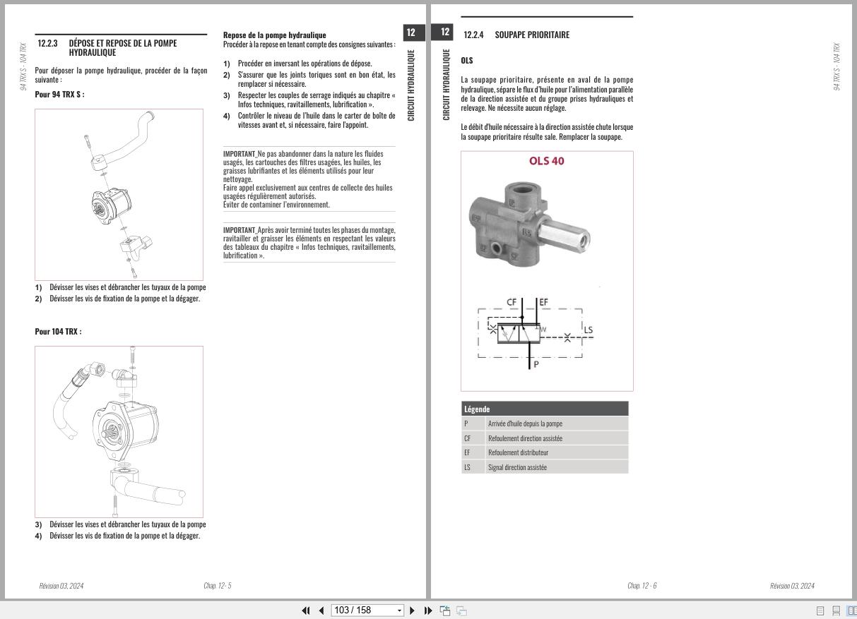 Antonio Carraro Tractor ERGIT 100 TRX9900 TRX8900 Hydraulic Workshop Manual 47311261 FR (3)