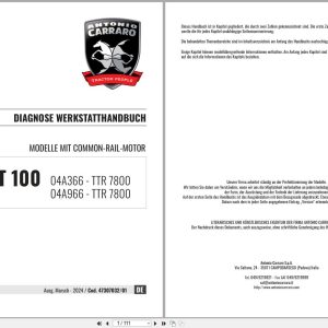 Antonio Carraro Tractor ERGIT 100 TTR7800 Diagnostic Workshop Manual 47307032 01 DE (1)